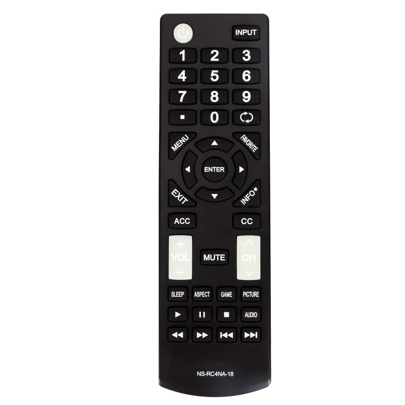 AULCMEET Universal NS-RC4NA-18 NSRC4NA18 Replace Remote Compatible with All Insignia TV NS-55D510NA19 NS-22D510NA19 NS-40D510NA19 NS-43D420NA18 NS-32D220NA18 NS-39D310NA19 NS-19D310NA19 NS-19D310NA19 - Image 1